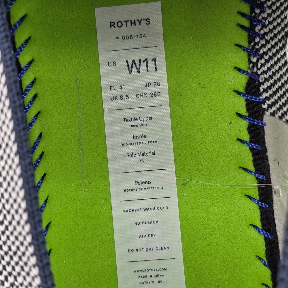 Rothy's Slip On Sneakers Women's 11 Blue Gray Knit Original Casual Comfort Shoes - Picture 8 of 8